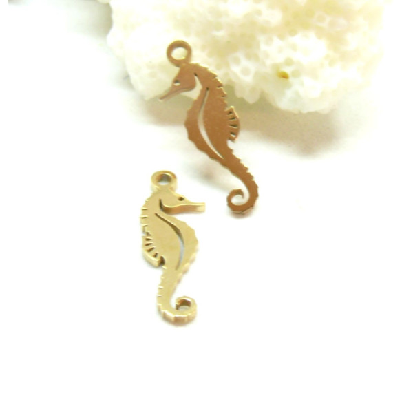 Pendentifs Hippocampe 17,5mm – Acier Inoxydable Doré