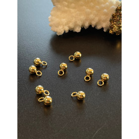 Pendentifs Bille 3mm – Acier Inoxydable Doré 18K