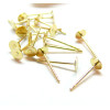 Supports de Boucle d’oreille Puce 6mm – Acier Inoxydable 304 Doré à l’or fin 24K