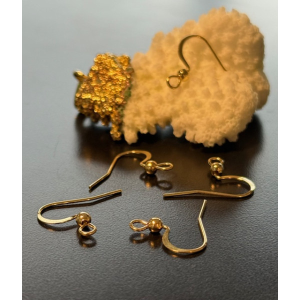 Boucles d’oreille Dormeuses Crochet à Bille 20mm – Acier inoxydable 304 Doré