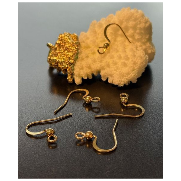 Boucles d’oreille Dormeuses Crochet à Bille 20mm – Acier inoxydable 304 Doré