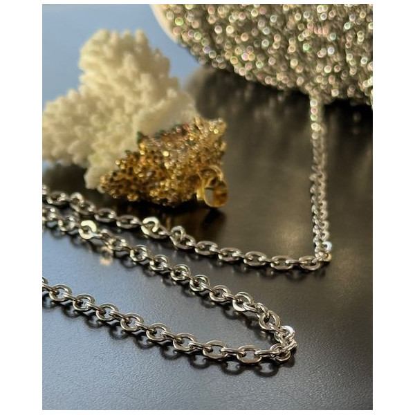 Chaîne maille 4x3mm – Acier Inoxydable 304 Argent Platine