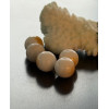 Perles Rondes Jade Mashan Crème mordoré 10mm