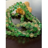 Perles Rondes 8mm – Verre Craquelé Vert foncé et  Blanc