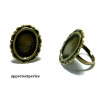 Supports Bagues Rétro Plates 13x18mm laiton finition Bronze