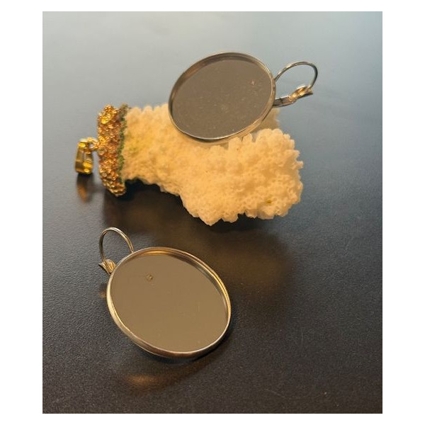 Supports Boucle d' oreille Dormeuse 25mm – Acier Inoxydable 304 Argenté