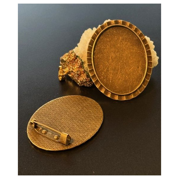 Supports de Broches Art Déco 40 x 30 mm – Métal Bronze