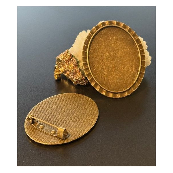 Supports de Broches Art Déco 40 x 30 mm – Métal Bronze