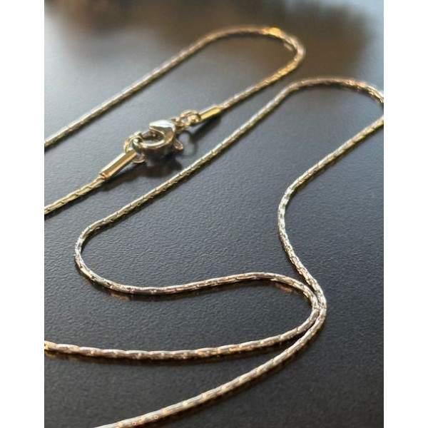 Collier Sautoir Matinée 50 cm – Acier Inoxydable 304 Argenté – Maille Haricot 0.9 mm