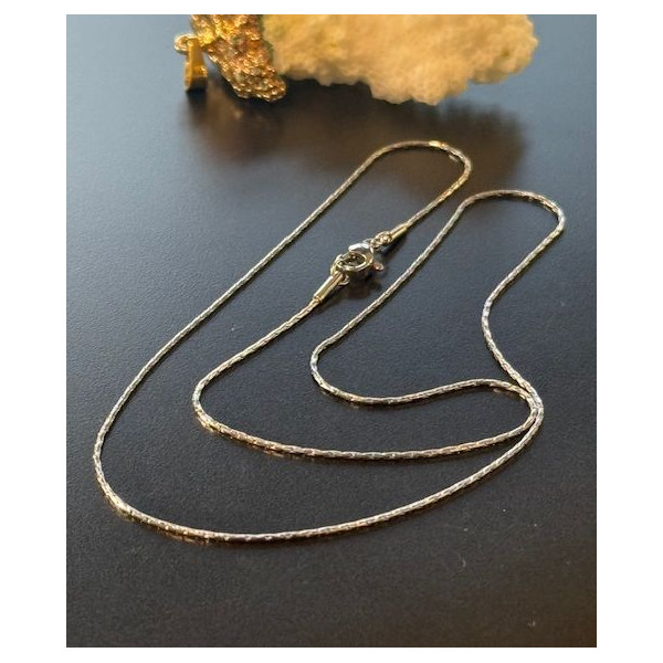 Collier Sautoir Matinée 50 cm – Acier Inoxydable 304 Argenté – Maille Haricot 0.9 mm