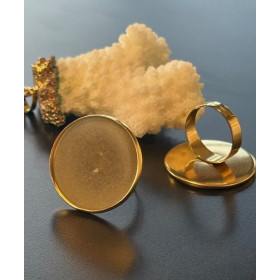 Support de Bague 25mm – Acier Inoxydable 304 Doré à l'or fin 18 K, Placage IONIQUE