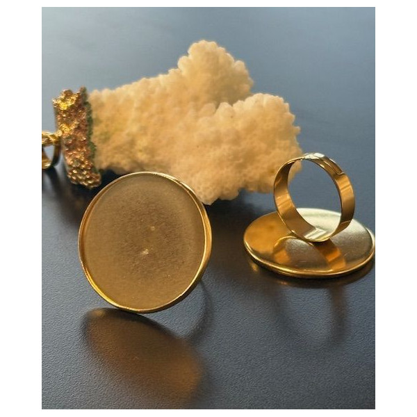 Support de Bague 25mm – Acier Inoxydable 304 Doré à l'or fin 18 K, Placage IONIQUE