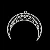 Pendentif, Lune, Galaxie, Croissant 34mm, Acier Inoxydable coloris Argenté