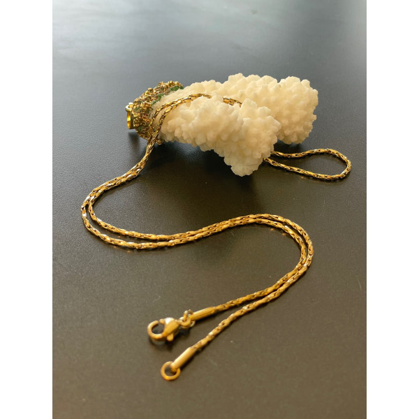 Collier Sautoir Matinée 50 cm – Acier Inoxydable 304 Doré à l’or fin 18K – Maille Haricot 0.6mm – PVD