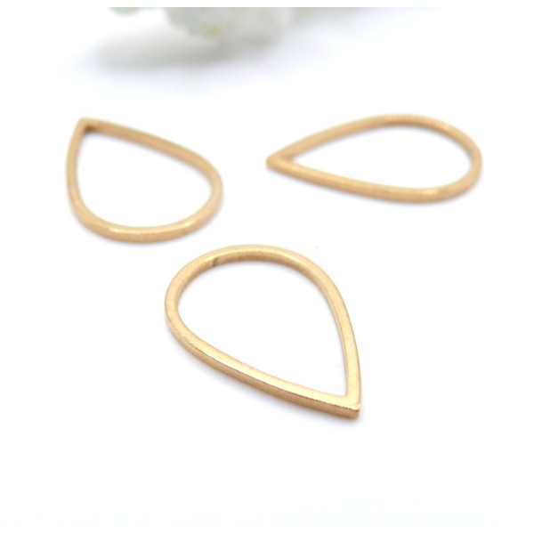 Pendentifs Connecteur Goutte 25.5mm – Acier Inoxydable 304 Doré à l'or fin 18K, PVD