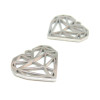 Pendentifs Cœur Style Origami 18 mm – Acier Inoxydable Argenté