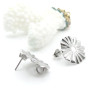 Boucles d’Oreilles Puce Soleil Fleur avec Anneau d’Attache 19 mm – Acier Inoxydable 304 Argenté