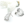 Boucles d’Oreilles Puce Soleil Fleur avec Anneau d’Attache 19 mm – Acier Inoxydable 304 Argenté