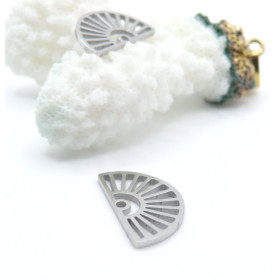 Pendentifs  Éventail 18 mm – Acier Inoxydable 304 Argenté