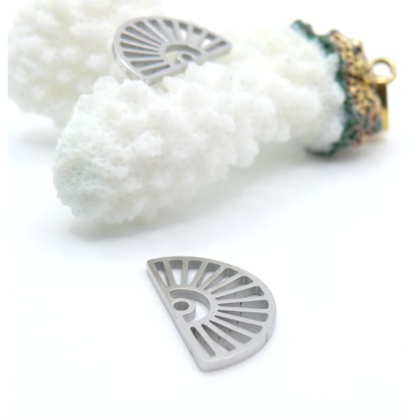 Pendentifs  Éventail 18 mm – Acier Inoxydable 304 Argenté