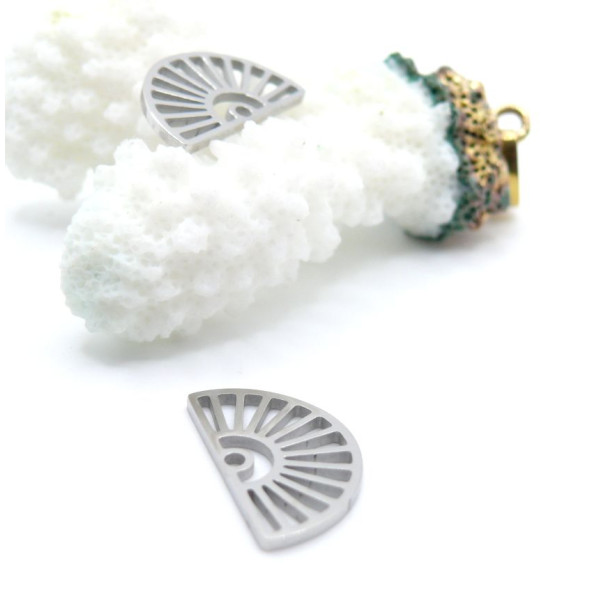 Pendentifs  Éventail 18 mm – Acier Inoxydable 304 Argenté