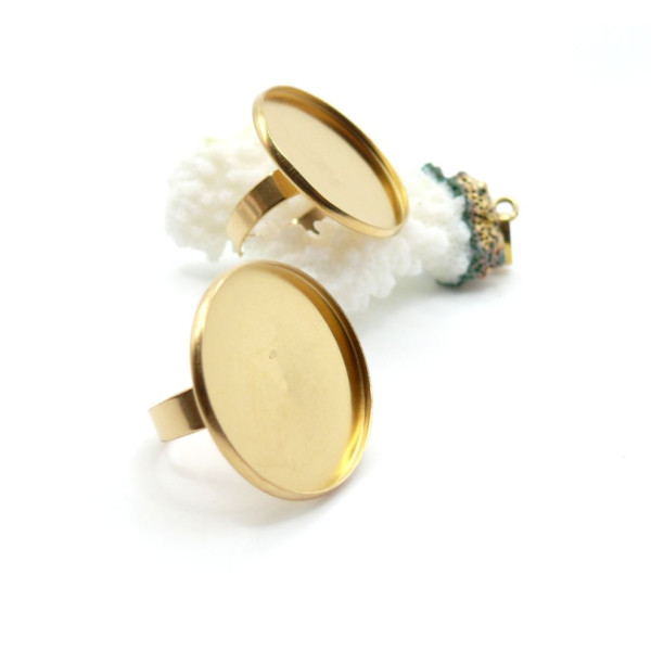 Support de Bague 25mm – Acier Inoxydable 304 Doré à l'or fin 18 K, Placage IONIQUE