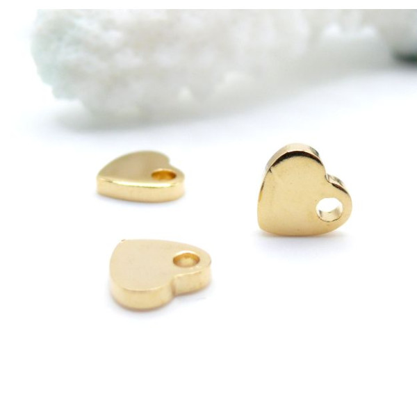 Pendentifs Cœur 7mm – Acier Inoxydable  Doré à l'or fin  24K