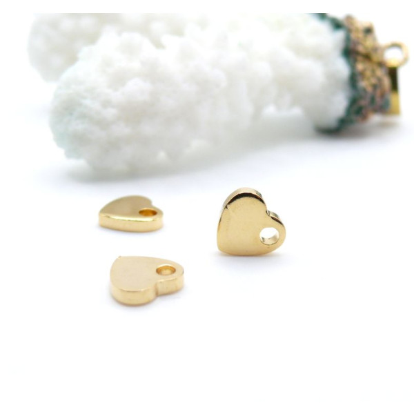 Pendentifs Cœur 7mm – Acier Inoxydable  Doré à l'or fin  24K