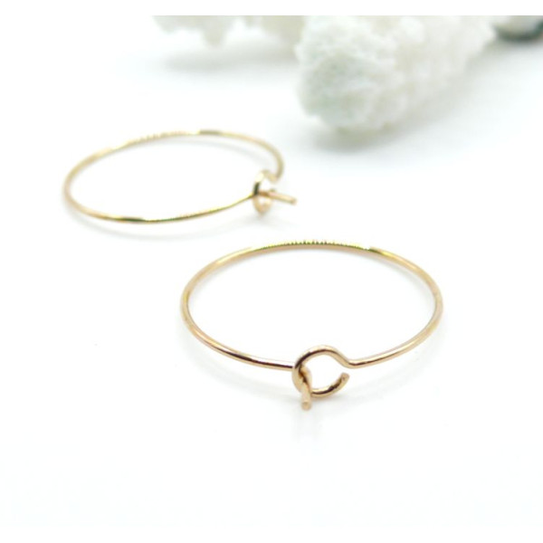 Boucles d’oreille Créoles Tiges 20mm – Acier Inox 316 Doré à l’or fin 18K