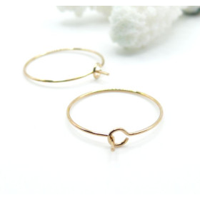 Boucles d’oreille Créoles Tiges 20mm – Acier Inox 316 Doré à l’or fin 18K