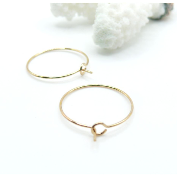 Boucles d’oreille Créoles Tiges 20mm – Acier Inox 316 Doré à l’or fin 18K