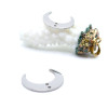 Pendentifs Connecteurs Corne de Buffle Lune 20mm Acier Inoxydable Argenté