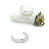 Pendentifs Connecteurs Corne de Buffle Lune 20mm Acier Inoxydable Argenté