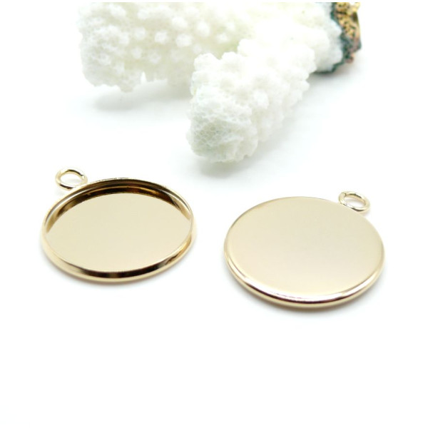 Supports de Pendentifs 20 mm – Acier Inoxydable 304 Doré à l'or fin 24K