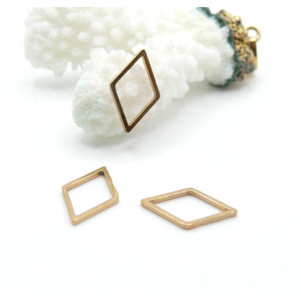 Pendentifs Connecteur Fermé Losange 15.5mm – Acier Inoxydable Doré