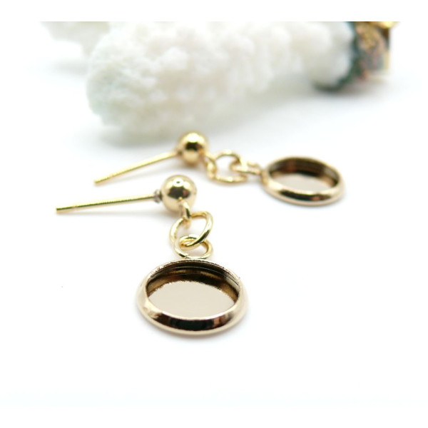 Supports de Boucle d’oreille Puce 8mm – Acier Inoxydable 304 Doré