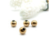 Perles Intercalaires Rondes 6mm Trou 2.5mm – Acier Inoxydable Doré à l’or fin 18K,  Ionique