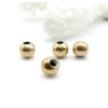 Perles Intercalaires Rondes 6mm Trou 2.5mm – Acier Inoxydable Doré à l’or fin 18K,  Ionique