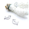 Pendentifs Connecteurs Chat sur Lune 19 mm – Acier Inoxydable Argenté