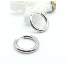 Créoles Rondes 16mm – Épaisseur 3 mm – Acier Inoxydable 316 Argenté