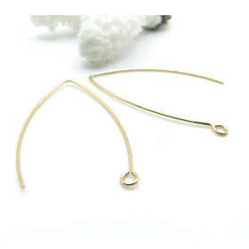 Boucles d’oreille Dormeuses Grand Crochet 31mm – Acier inoxydable 304 doré PVD