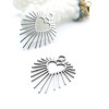 Pendentifs  Coeur Soleil  26.5mm – Acier Inoxydable 304 Argenté