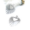 Pendentifs  Coeur Soleil  26.5mm – Acier Inoxydable 304 Argenté