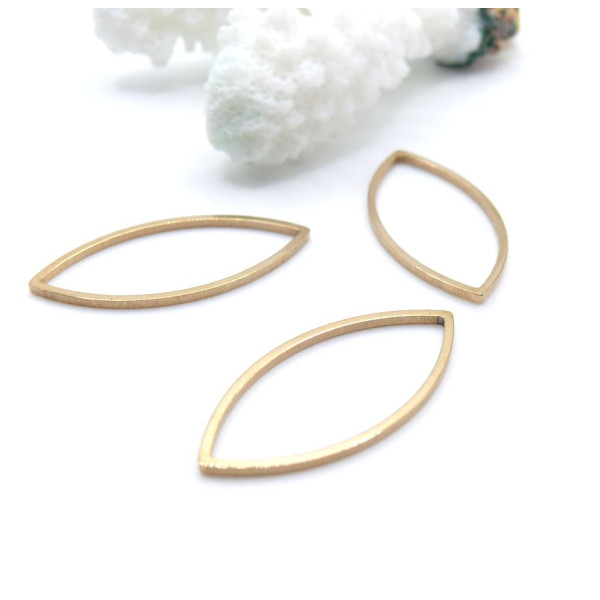 Pendentifs Anneau forme Navette 26mm – Acier Inoxydable Doré