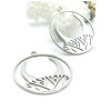 Pendentifs Corne Boho Chic 32mm – Acier Inoxydable Argenté