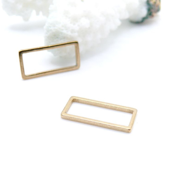 Pendentifs Connecteurs Rectangle 16 mm – Acier Inoxydable 304 Doré
