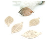 Estampes Pendentifs Filigrane Feuille 20.5mm – Laiton Doré