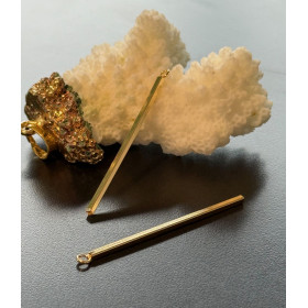 Pendentifs Tube 43 mm – Acier Inoxydable 304 Doré à l’or fin 24K