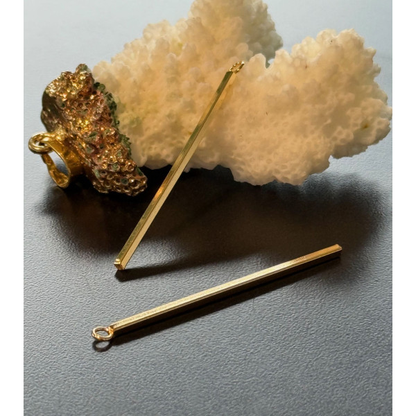 Pendentifs Tube 43 mm – Acier Inoxydable 304 Doré à l’or fin 24K