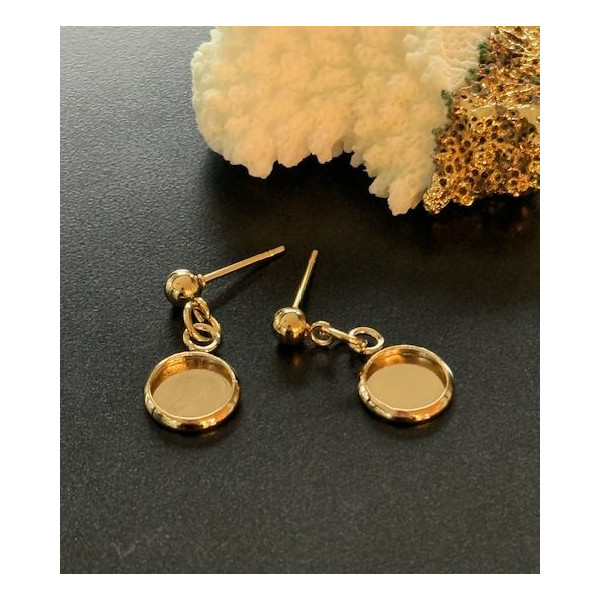 Supports de Boucle d’oreille Puce 12mm – Acier Inoxydable 304 Doré